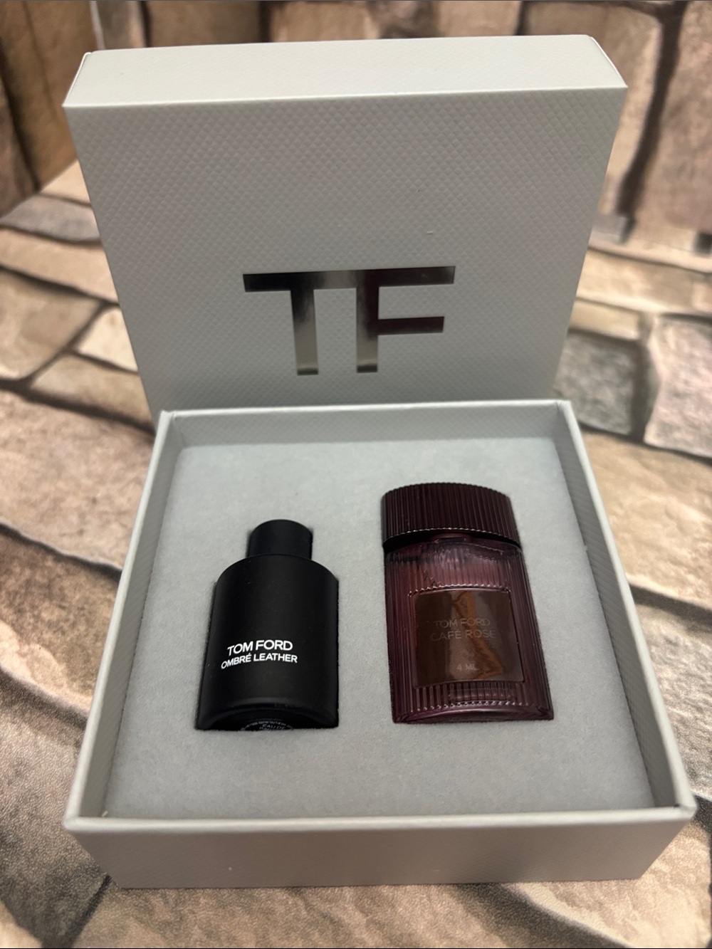 Tom Ford Mini Fragrance Set — ombre leather, and Cafe rose